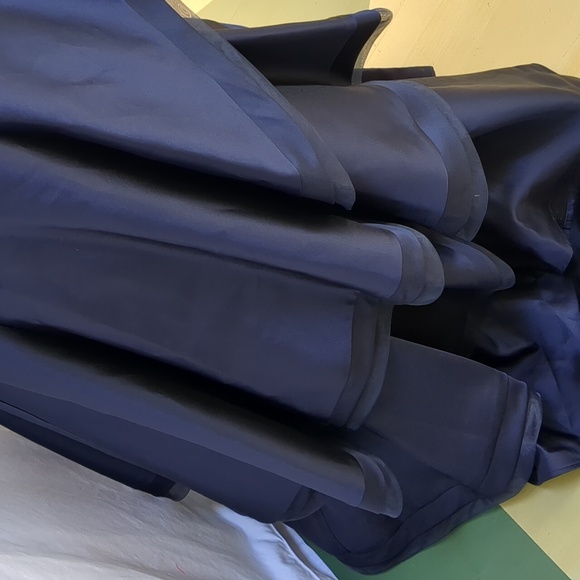 Xscape Navy Off-Shoulder Prom Dress - Picture 6 of 14